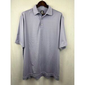 Men’s FootJoy XL Purple & White Pinstriped Golf Shirt